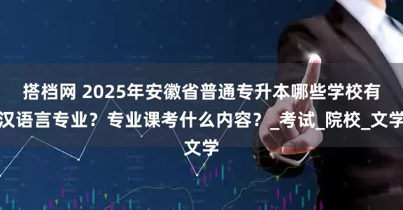 搭档网 2025年安徽省普通专升本哪些学校有汉语言专业？专业课考什么内容？_考试_院校_文学
